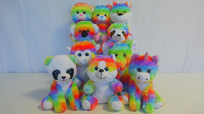 Pixel Plush MERCH-MMX-013 10" RAINBOW RASCALS ASSORTMENT- 60 CT