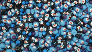 2" WINTER PENGUIN RUBBER TOY MIX -360 CT